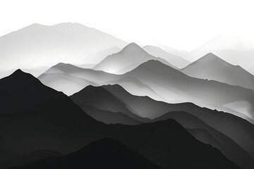 monochrome minimalist mountain landscape