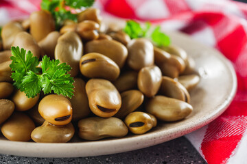 delicious Turkish snack boiled broad beans fava
