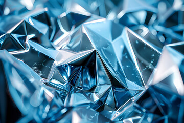 Abstract Blue Crystals Close-up - High-Quality Background for Design Projects