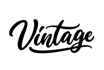 Single word Vintage. Vector hand drawn lettering design. Modern calligraphy text. Typography design.