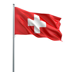 Switzerland waving flag isolated on transparent background