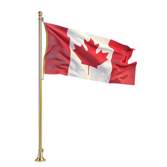 Canada waving flag isolated on transparent background