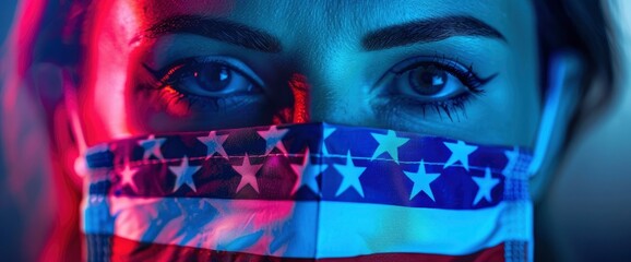 Flag-patterned face masks for safety and style , professional photography and light