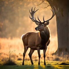 red-deer-in-morning-sun
