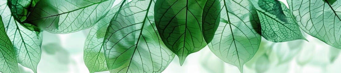 Green leaves for abstract design banner.