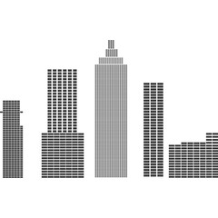 Obraz premium Vector city skyscraper house silhouette black icon