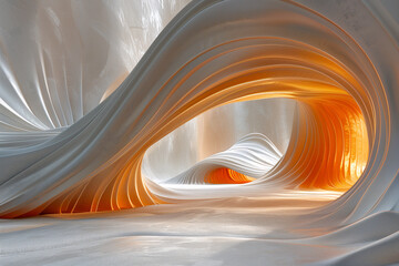 Ethereal Antelope Canyon: Majestic Orange and White Sandstone Formation - Powered by Adobe