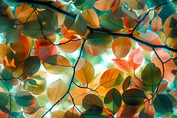 The abstract pattern of light filtering through leaves