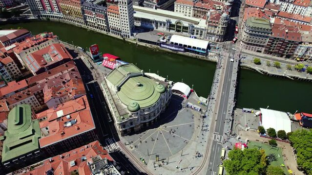 Aerial view of the Arriaga theater Bilbao