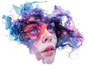 This watercolor epitomizes the essence of being different with its blend of quaint and eery aesthetics, hitech ultrafashionable Clipart isolated on white background