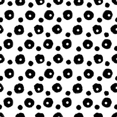 Vector dot pattern. Seamless background from brush strokes. Dotted ornament