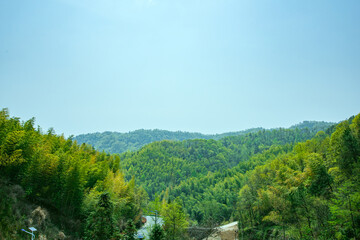 Martin Highway, Lu'an City, Anhui Province - winding mountain scenery against the blue sky