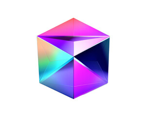 Gradient solid purple pentagonal prism isolated on transparent background