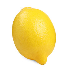 Citrus fruit. Whole fresh lemon isolated on white