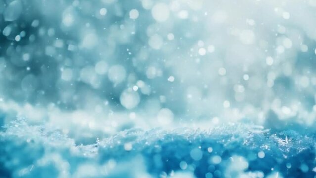 Abstract background. Snowfall, blizzard on a blue background with large snowflakes