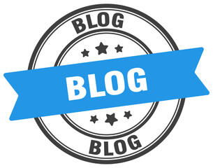 blog stamp. blog label on transparent background. round sign