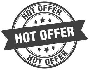 Obraz premium hot offer stamp. hot offer label on transparent background. round sign