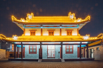 Bell Tower, Beilin District, Xi'an City, Shaanxi Province-city and ancient architecture night...