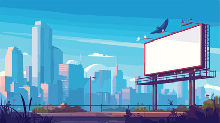 Big blank billboard in cityscape background shape.