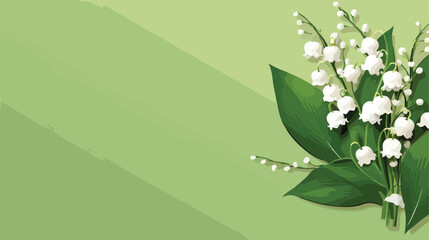 Blank card and beautiful lily-of-the-valley flowers