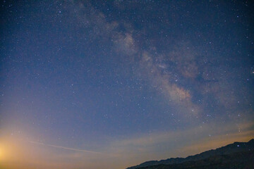 Gansu Province Baiyin Shuyong Taikoucheng - Castle and mountains under the Milky Way