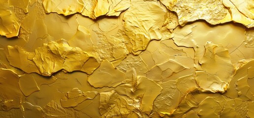 Yellow metal foil pattern wallpaper for luxury design
