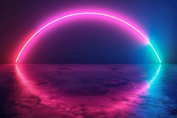 Create a neon banner that glows with vibrant, pulsating colors, ideal for night events, Template banner concept with solid color background and copy space