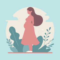 Pregnant Woman in Nature Scene