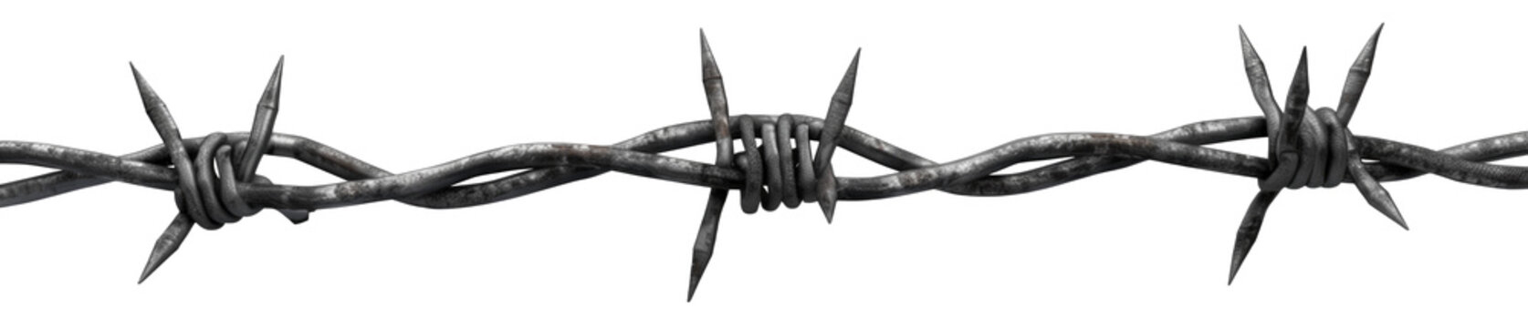 A barbed wire isolated on transparent background