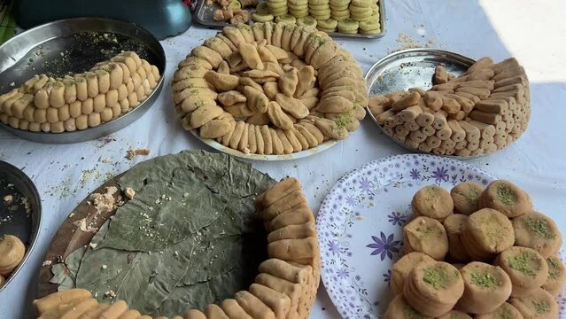 Bengali authentic sweets or peda which used as a prasad in Kalighat temple in Kolkata, India.