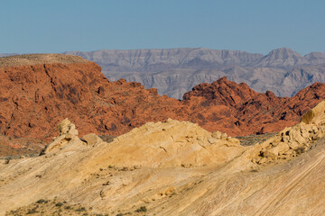 unique and colorful rock formations of the sandstone vegetation at valley of fire State Park, Nevada