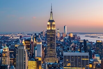New York cityscape panorama.