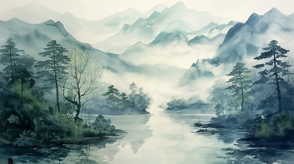 Vall&eacute;e entour&eacute;e de montagnes