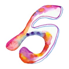 Vibrant, rainbow-colored watercolor letter H on a white background. Perfect for stock images, representing creativity, diversity, and positivity.