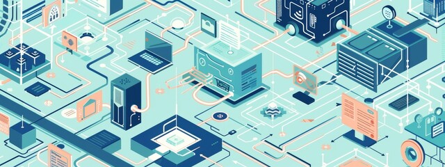 Obraz premium Illustrations of seamless integration and existing business systems.