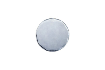 Blank coin with a silver color