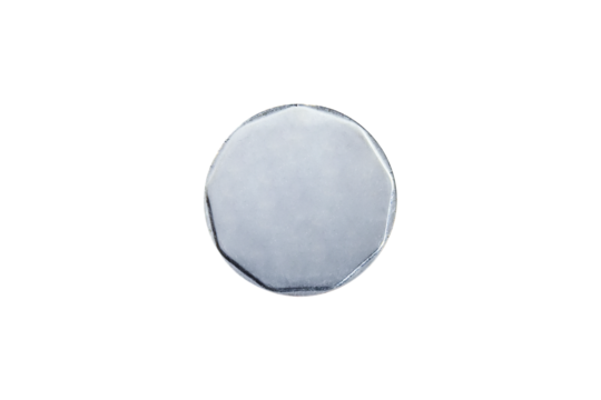 Blank coin with a silver color
