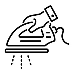 Modern line style icon of a steam iron 