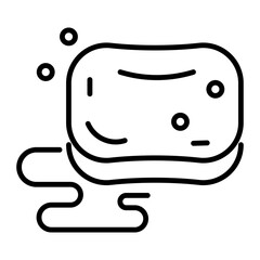 Trendy line style icon of a soap 
