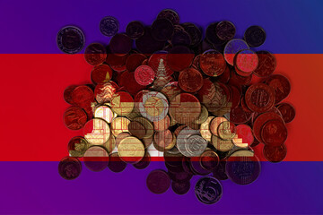 Cambodia economic situation, news banner idea, banking and money, economy and finance concept