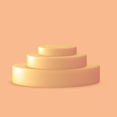 podium with gold coins vector
