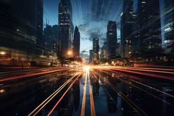 Time-lapse of a city transitioning from night to dawn.