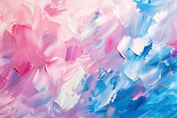 Vibrant Abstract Oil Painting Background in Pink and Blue Tones