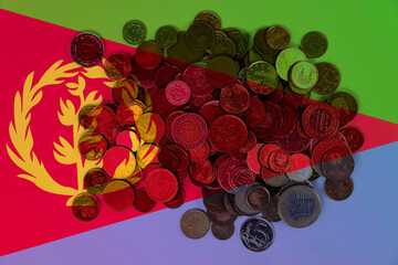Eritrea economic situation, banking and money, Eritrea flag with changes, financial values with 