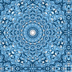 blue mandala seamless abstract pattern background fabric fashion design print wrapping paper digital illustration art texture textile wallpaper apparel image 