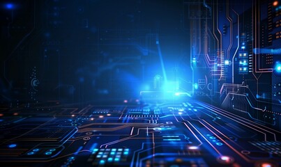 futuristic digital electric room tech circuit board pattern background