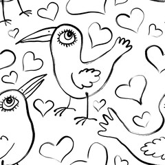 seamless pattern with birds