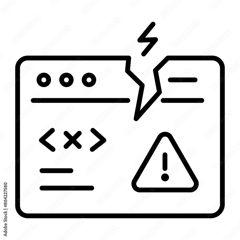 Wall mural get this line icon of coding error