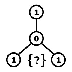 Grab this line icon of binary diagram 