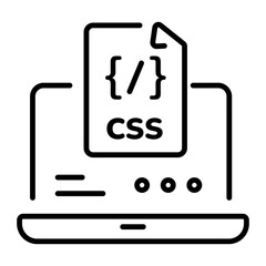Trendy line style icon of css programming 